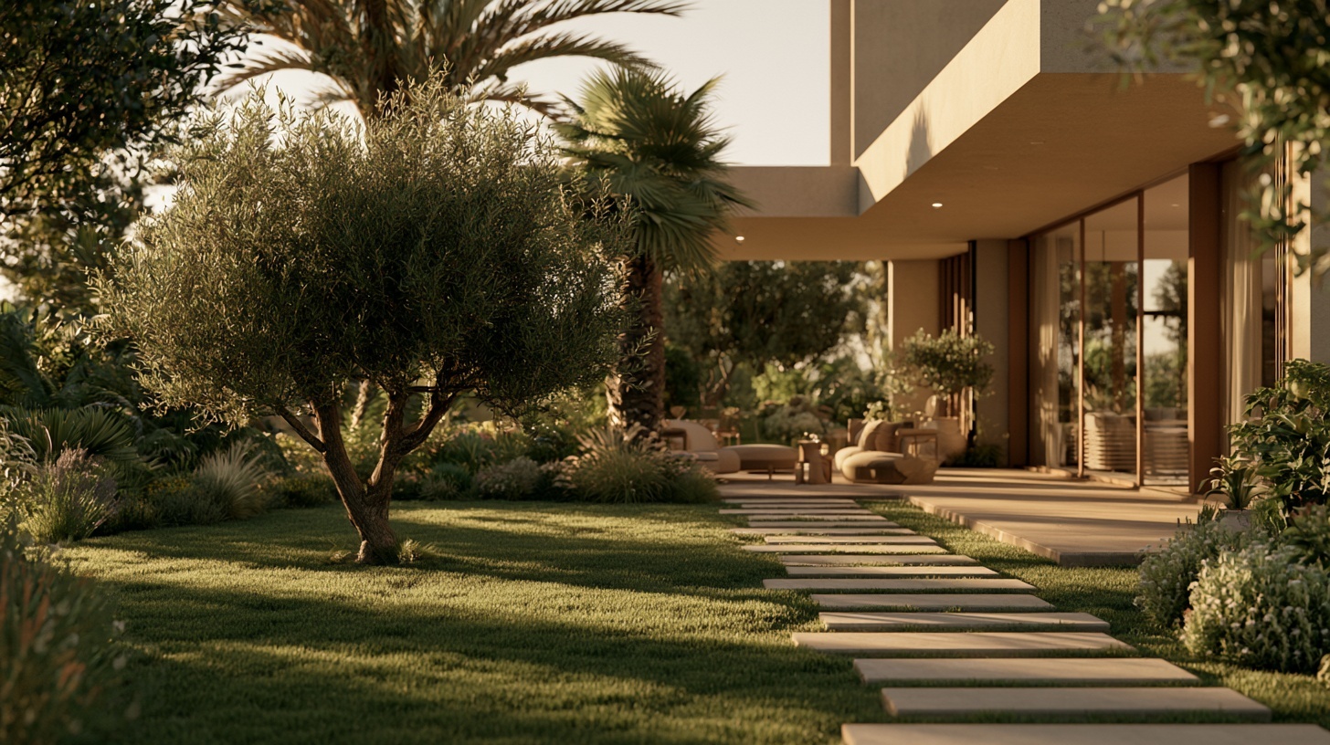 Villa moderne à Casablanca — jardin engazonné par GreenNova, vue 2