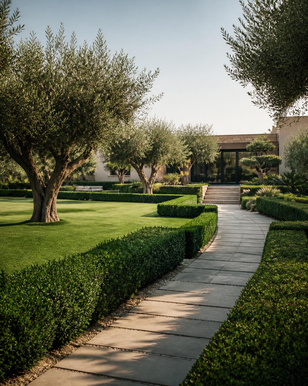 Patio de maison familiale — Espace vert épuré réalisé par GreenNova au Maroc